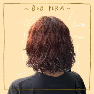 ショート カラー パーマ KOKI/ ボブ/ パーマ/透明感カラーのヘアスタイル