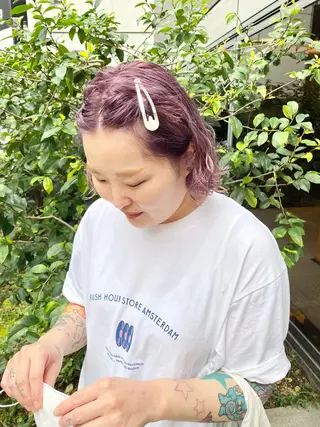 ミディアム カラー パーマ ヘアアレンジ メンズ キッズ ネイル マツエク・マツパ アイブロウ tatsumi/ボブ ウルフ/レイヤーのヘアスタイル