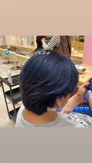 カラー メンズ 🎀ピンク／ブリーチ 🌈デザイン♡BoNのヘアスタイル