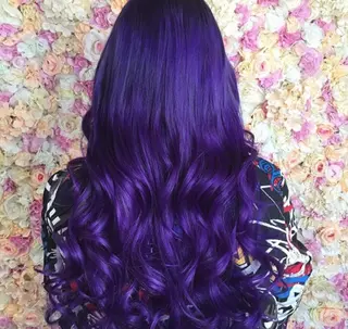 セミロング カラー パーマ チビ編み込みエクステ シールEXどぅ〜すのヘアスタイル