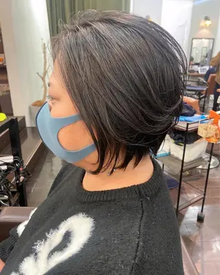 ミディアム カラー パーマ ヘアアレンジ メンズ キッズ ネイル マツエク・マツパ アイブロウ 久木原 ゆりのヘアスタイル