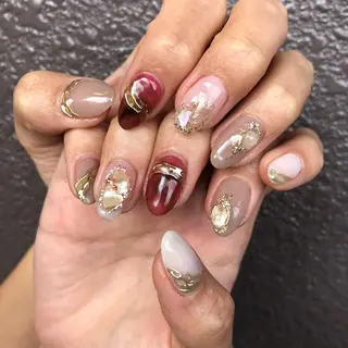 ロング カラー ヘアアレンジ キッズ ネイル マツエク・マツパ 福田 加奈のネイルデザイン