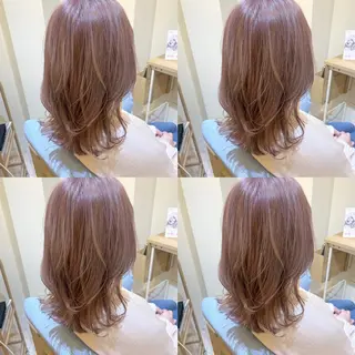 ミディアム カラー 金島 青のヘアスタイル