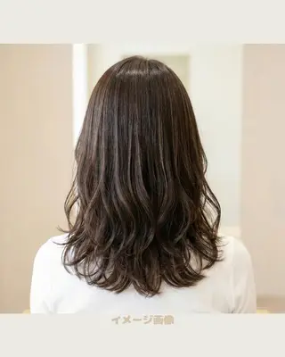 セミロング パーマ レイヤーカット /根本剛史のヘアスタイル