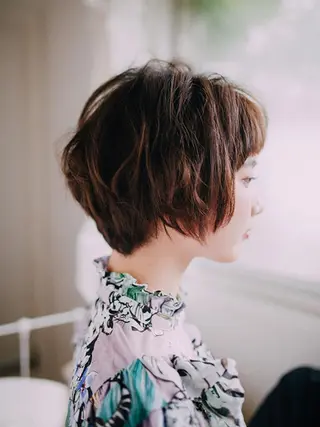 ショート カラー パーマ 福島 浩司のヘアスタイル