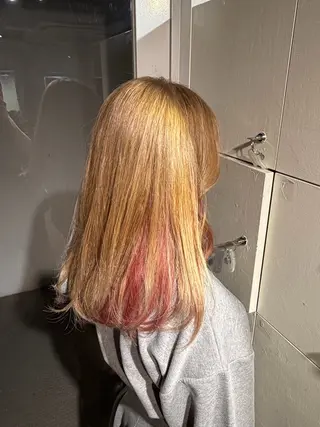 ロング 絶対綺麗な暖色カラー 🎯あります✨増渕✨のヘアスタイル