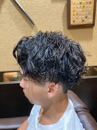 ショート パーマ メンズ 店長💈山田竜太 BARBERのヘアスタイル