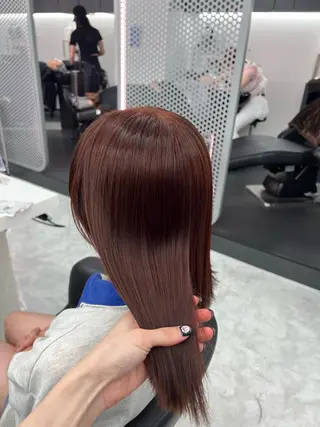 ミディアム カラー 💖似合わせカラー レイヤー💖縮毛矯正のヘアスタイル