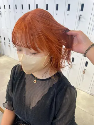 カラー 🎀ボブ＋ハイトーン シュカ👶🏻のヘアスタイル