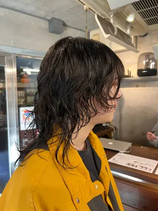 セミロング パーマ 土田かほ/本日🈳 透明感カラー🍃のヘアスタイル