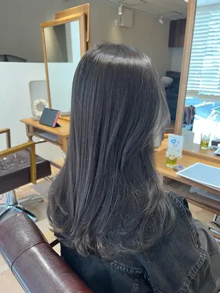 セミロング カラー 🥀韓国ヘア🥀 宮津真菜のヘアスタイル