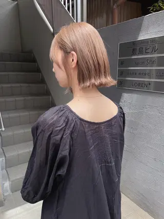 ミディアム ボブ/縮毛矯正 🌟梅田盛一🌟のヘアスタイル