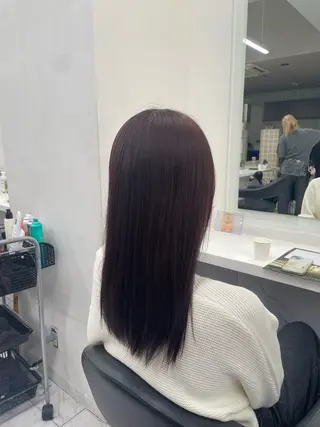 ロング カラー 透明感🤍レイヤー ベージュ‎🤍ピンクのヘアスタイル