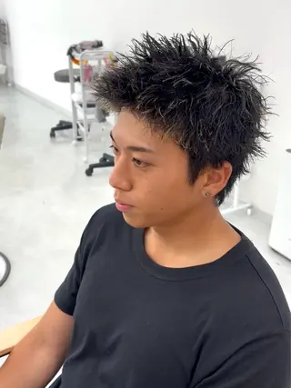 ショート パーマ メンズ 🐏秋山深 【メンズ限定】のヘアスタイル