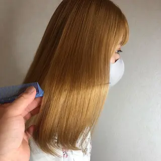 ロング カラー ムトウセイマ/ 縮毛矯正/ブリーチのヘアスタイル