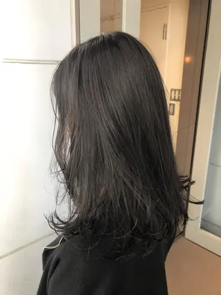 セミロング カラー パーマ美容師 hanaのヘアスタイル