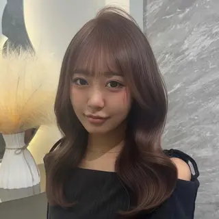 セミロング カラー パーマ ヘアアレンジ メンズ 🤍韓国風レイヤー/ 艶髪🤍鳥越美羽のヘアスタイル