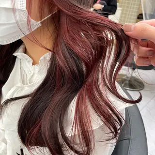 ロング カラー 透明感🤍レイヤー ベージュ‎🤍ピンクのヘアスタイル