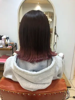 ミディアム カラー \脱・うねり& 広がり/gite菊のヘアスタイル