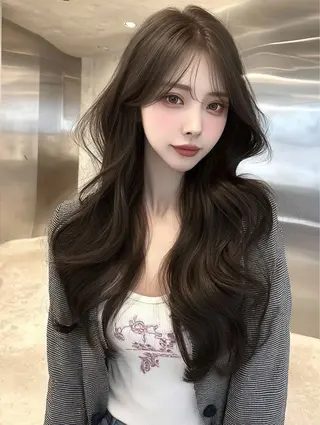 ロング カラー 🫧ナオ🫧 /韓国 ヘア/ マンツーマンのヘアスタイル