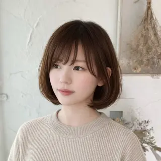 ミディアム カラー ⭐️韓国ブリーチ 顔周りカット⭐️のヘアスタイル