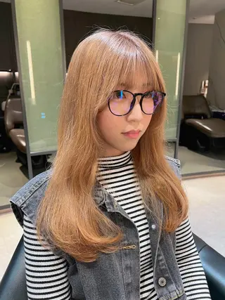 ロング 海外レイヤー/ 梅田美容室のヘアスタイル