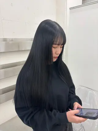 ロング カラー 前髪カット/韓国/ モモカ🎀のヘアスタイル
