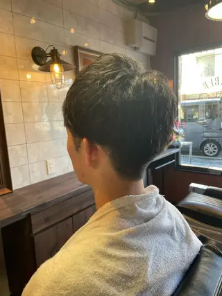 ミディアム メンズ 坪田 龍樹のヘアスタイル