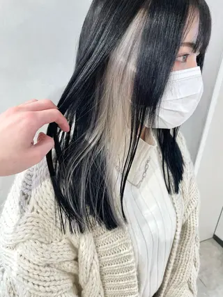 ロング カラー ハイトーン×レイヤー ／遠藤将太のヘアスタイル