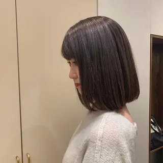 ミディアム カラー 【完全個室】髪質改善 暖色カラー/山崎唯奈のヘアスタイル
