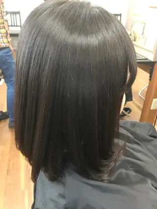 ミディアム パーマ 吉森 満俊のヘアスタイル