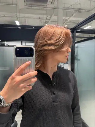 ミディアム カラー メンズ SALOWIN 原宿 iori所属・💈原宿指名No.1 センターパート💈のヘアスタイル