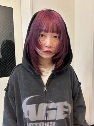 ミディアム カラー ヘアアレンジ SERINA🎀/パ ーマモデル募集中🫧のヘアスタイル