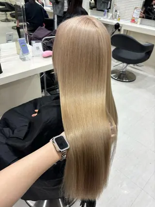 ロング カラー ヘアアレンジ 韓国レイヤー＆ピンク 艶髪🩶maikoのヘアスタイル