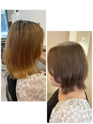 ミディアム カラー やまこし 美裕樹のヘアスタイル