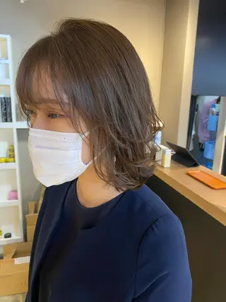 ミディアム カラー ヘアアレンジ メンズ キッズ ネイル マツエク・マツパ 透明感カラー🤎 ゆりのヘアスタイル