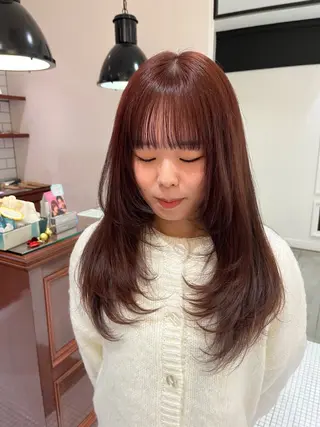 セミロング カラー 門田 楓香のヘアスタイル