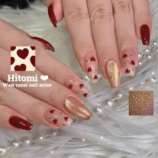 ネイル リボン、ガーリー パーツ放題専門店のネイルデザイン