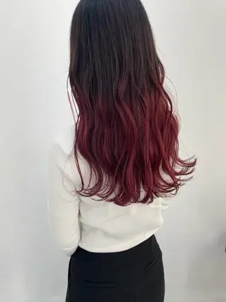 ロング カラー 🤡暖色レイヤー 🤡みさきのヘアスタイル