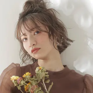 ミディアム カラー パーマ 透明感韓国ヘア♡ みつきのヘアスタイル