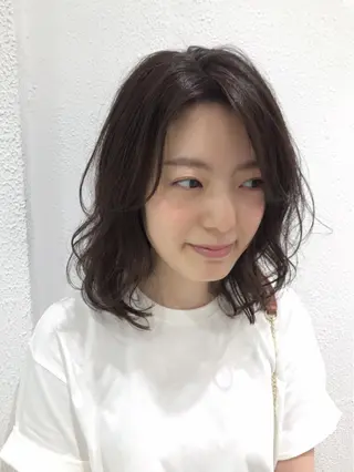 ミディアム カラー パーマ 当日予約🆗✂︎ ウエモト　タクのヘアスタイル