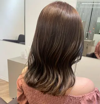セミロング 吉留愛加/ 似合わせ/心斎橋のヘアスタイル