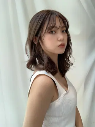 セミロング レイヤー専門家 ダブルカラー修のヘアスタイル