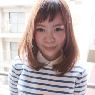 ミディアム カラー パーマ tuuli トゥーリのヘアスタイル