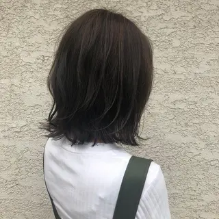 ミディアム カラー ニュアンスパーマ/ レイヤー/茶屋町のヘアスタイル