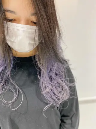 セミロング カラー 新井 広之のヘアスタイル