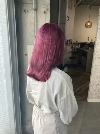 セミロング カラー 髪質改善.縮毛矯正 ×韓国ヘアyukiのヘアスタイル