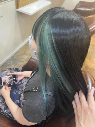 ロング カラー 岩谷/ブリーチ 🪽透明感カラーのヘアスタイル