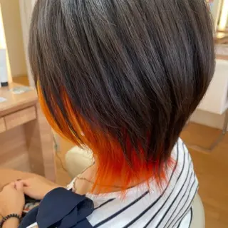 ミディアム カラー ボブ/透明感カラー 🤍永田真穂のヘアスタイル