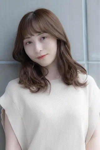 セミロング たなか ちあきのヘアスタイル